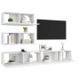 Set Mobili Porta TV 4 pz Bianco in Legno Multistrato