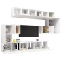 Set Mobili Porta TV 10 pz Bianco in Legno Multistrato