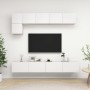 Set Mobili Porta TV 5 pz Bianco in Legno Multistrato