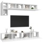 Set Mobili Porta TV 5 pz Bianco in Legno Multistrato