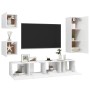 Set di Mobili Porta TV 5 pz Bianco in Legno Multistrato