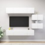 Set Mobili Porta TV 6 pz Bianco in Legno Multistrato