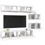 Set Mobili Porta TV 6 pz Bianco in Legno Multistrato