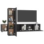 Set di Mobili Porta TV 5 pz Nero in Legno Multistrato