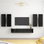 Set di Mobili Porta TV 6 pz Nero in Legno Multistrato