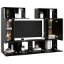 Set di Mobili Porta TV 6 pz Nero in Legno Multistrato