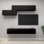 Set di Mobili Porta TV 7 pz Nero in Legno Multistrato