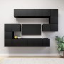 Set di Mobili Porta TV 10 pz Nero in Legno Multistrato