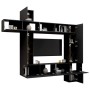 Set di Mobili Porta TV 9 pz Nero in Legno Multistrato