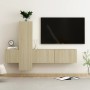 Set di Mobili Porta TV 3 pz Rovere Sonoma in Legno Multistrato