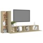 Set di Mobili Porta TV 3 pz Rovere Sonoma in Legno Multistrato