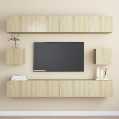 Set di Mobili Porta TV 6 pz Rovere Sonoma in Legno Multistrato