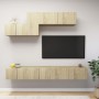 Set di Mobili Porta TV 6 pz Rovere Sonoma in Legno Multistrato