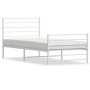 Giroletto con Testiera e Pediera Metallo Bianco 90x190 cm