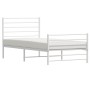 Giroletto con Testiera e Pediera Metallo Bianco 90x190 cm