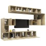 Set di Mobili Porta TV 10 pz Rovere Sonoma in Legno Multistrato