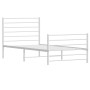 Giroletto con Testiera e Pediera Metallo Bianco 90x190 cm