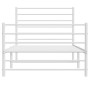 Giroletto con Testiera e Pediera Metallo Bianco 90x190 cm