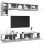 Set di Mobili Porta TV 5 pz Grigio Cemento in Legno Multistrato