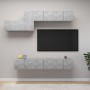 Set di Mobili Porta TV 7 pz Grigio Cemento in Legno Multistrato