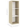 Set Mobili TV 3 pz Bianco e Rovere Sonoma in Legno Multistrato