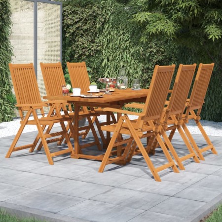 Set Mobili da Pranzo per Giardino 7 pz Legno Massello di Acacia