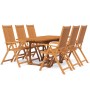 Set Mobili da Pranzo per Giardino 7 pz Legno Massello di Acacia