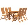 Set Mobili da Pranzo per Giardino 7 pz Legno Massello di Acacia