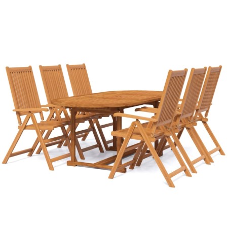 Set Mobili da Pranzo per Giardino 7 pz Legno Massello di Acacia