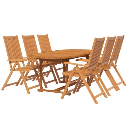 Set Mobili da Pranzo per Giardino 7 pz Legno Massello di Acacia