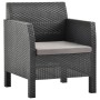 Set Divani da Giardino 2 pz con Cuscini in Rattan PP Antracite