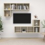 Set Porta TV 4 pz Rovere Sonoma in Truciolato