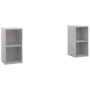 Mobili TV 2 pz Grigio Cemento 72x35x36,5cm in Legno Multistrato