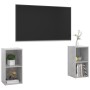 Mobili TV 2 pz Grigio Cemento 72x35x36,5cm in Legno Multistrato