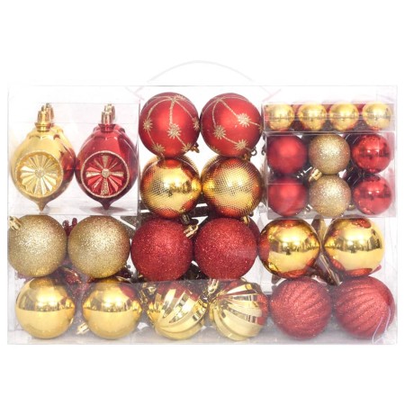 Set Addobbi di Natale 108 pz Oro e Rosso