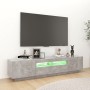 Mobile Porta TV con Luci LED Grigio Cemento 180x35x40 cm