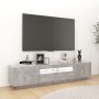 Mobile Porta TV con Luci LED Grigio Cemento 180x35x40 cm