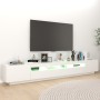 Mobile Porta TV con Luci LED Bianco 260x35x40 cm