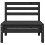 Set Divani da Giardino 5 pz Nero in Legno Massello di Pino