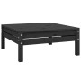 Set Divani da Giardino 5 pz Nero in Legno Massello di Pino