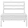 Set Divani da Giardino 4 pz Bianco in Legno Massello di Pino