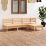 Set Salotto da Giardino 4 pz in Legno Massello di Pino