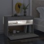 Comodini con Luci LED 2 pz Grigio Cemento 60x35x40 cm