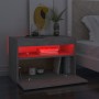 Comodini con Luci LED 2 pz Grigio Cemento 60x35x40 cm