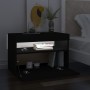 Comodino con Luci LED Nero 60x35x40 cm in Legno Multistrato