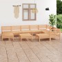 Set Salotto da Giardino 10 pz in Legno Massello di Pino