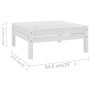 Set Salotto da Giardino 7 pz in Legno Massello di Pino Bianco