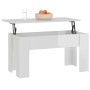 Tavolino da Salotto Bianco Lucido 101x49x52 cm Legno Compensato