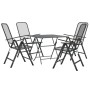 Set da Pranzo per Giardino 5pz Rete Metallica Espansa Antracite