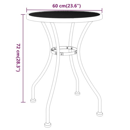 Set da Pranzo per Giardino 5pz Rete Metallica Espansa Antracite